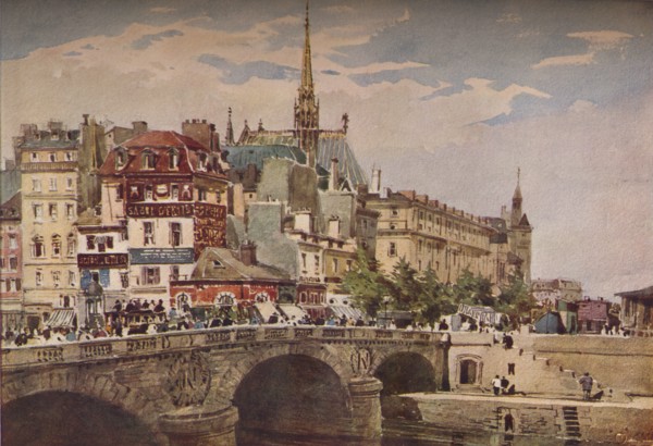 'Paris from the Pont St Michel', c1846. Artist: Charles Claude Pyne.