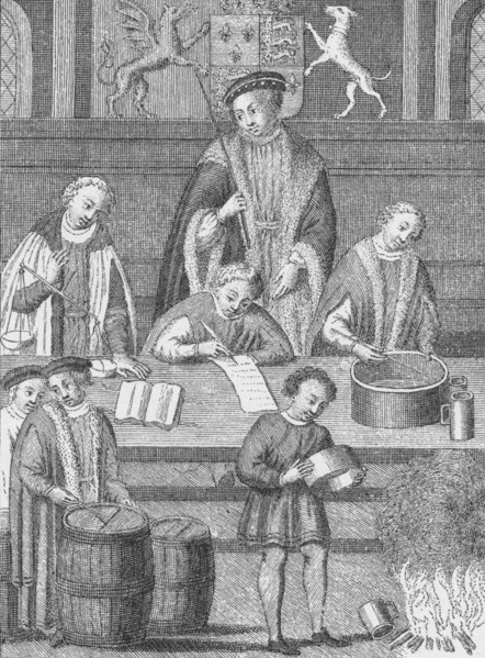 The Exchequer in the time of Henry VII, c1490 (1904). Artist: Unknown.