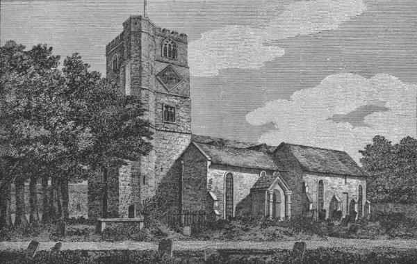Fulham Church in 1812 (1911). Artist: Unknown.