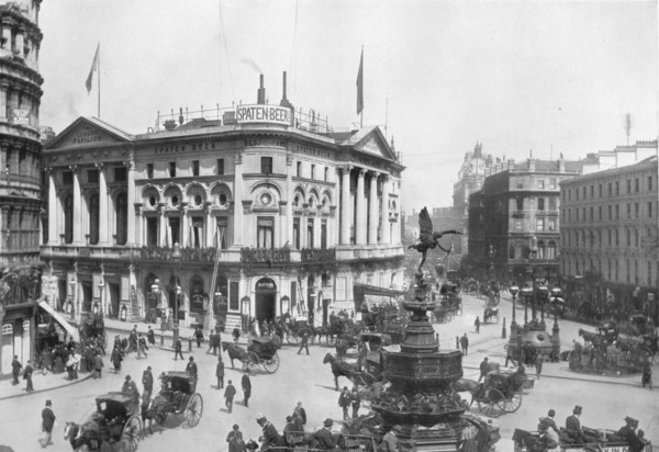 Piccadilly Circus, Westminster, London, c1910 (1911). Artist: Photochrom Co Ltd of London.