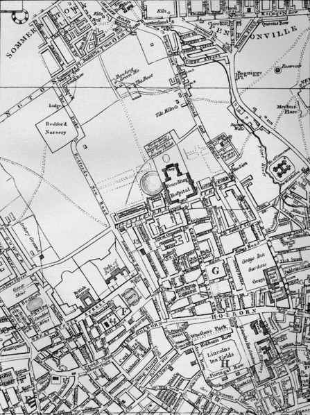 A plan of Holborn, St Giles, and St Pancras, London, in 1800 (1911). Artist: Unknown.