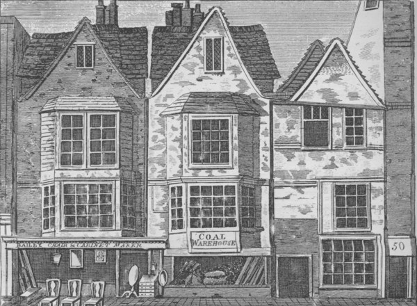 Old houses in St John Street, Clerkenwell, London, c1811 (1911). Artist: Unknown.