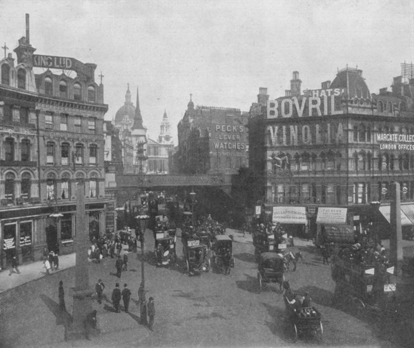 Ludgate Circus and Ludgate Hill, City of London, c1910 (1911). Artist: Photochrom Co Ltd of London.