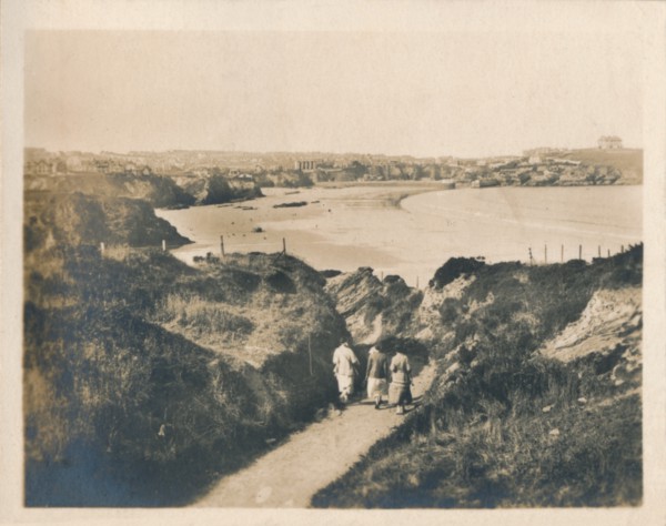 'Newquay Cliff Path to Tolcarne Beach', 1927. Artist: Unknown.