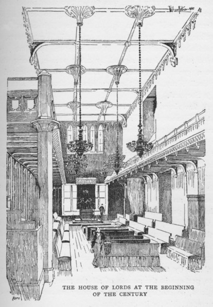 'The House of Lords at the Beginning of the Century', c1897. Artist: William Patten.