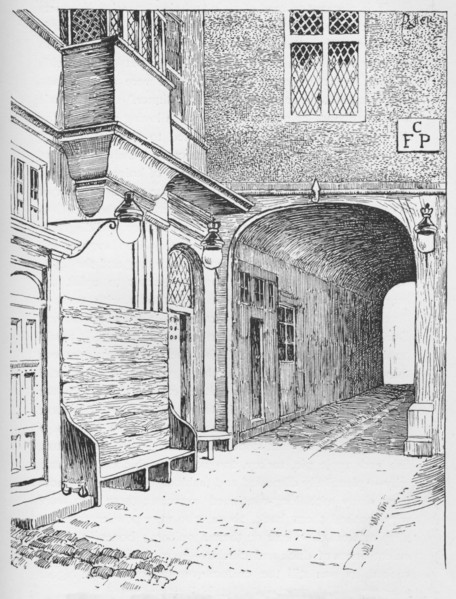 'The Entrance to Speaker's Ward as it appeared before the fire', c1897. Artist: William Patten.