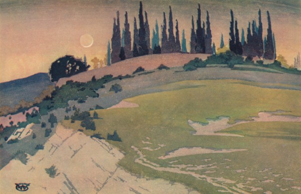 'The Passing of the Crescent, Umbria', c1913, (1928). Artist: William Giles.