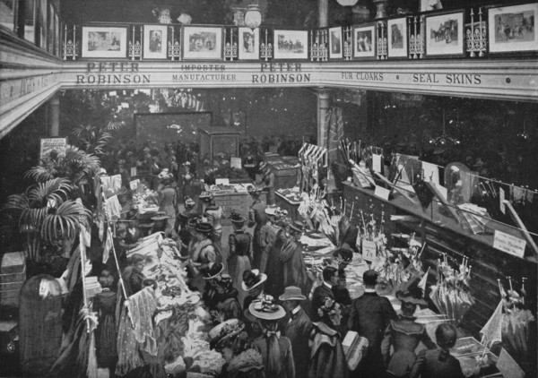 A sale day at Peter Robinson's department store, Oxford Street, London, c1903 (1903). Artist: Unknown.