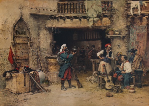 'In the Guardroom', c1904, (1938). Artist: José Benlliure y Gil.