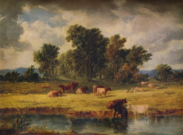 'Banks of the Envy, near Rhuddlan', 1852, (1938). Artist: Alfred Vickers.