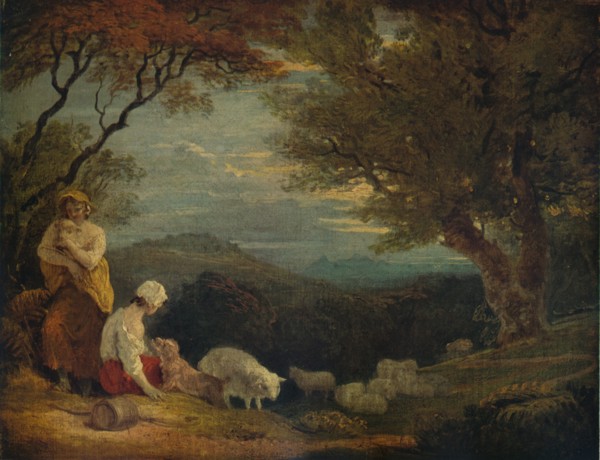 'Landscape with Women, Sheep and Dog', c1811, (1938). Artist: Richard Westall.