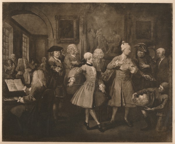 'A Rake's Progress - 2: The Levée', 1733.  Artist: William Hogarth.