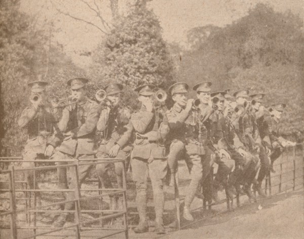 Buglers practicing in a London Park, c1915 (1928). Artist: Unknown.