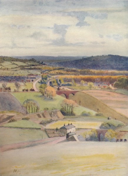 'View over Merstham and Redhill, from Alderstead', 1913, (1914). Artist: James S Ogilvy.