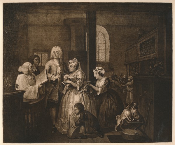 A Rake's Progress - 5: He Marries', 1733.  Artist: William Hogarth.