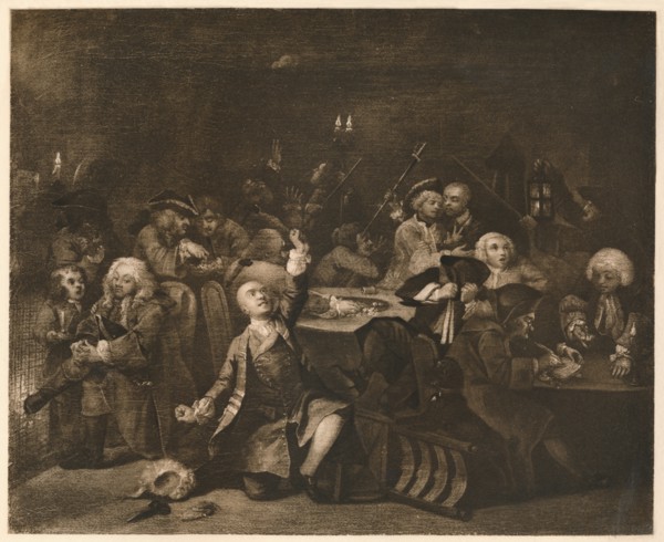 'A Rake's Progress - 6: The Gaming House', 1733.  Artist: William Hogarth.