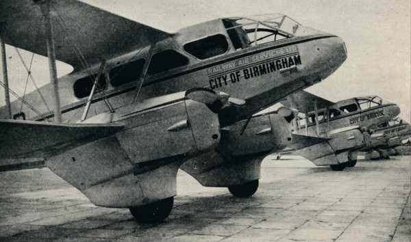 De Havilland DH89 aircraft used on some of the Railway Air Service routes, c1934 (c1937). Artist: Unknown.