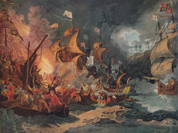 'Defeat of the Spanish Armada', c1797. Artist: Philip James de Loutherbourg.