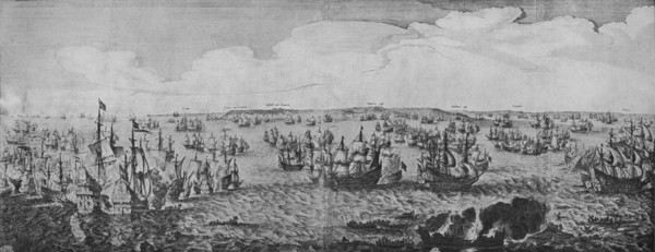 'Battle in the Downs', c1639. Artist: Abraham de Verwer.