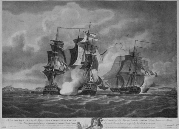 'Capture of the 'Resistance' and the 'Constance'' c1798. Artist: Nicholas Pocock.