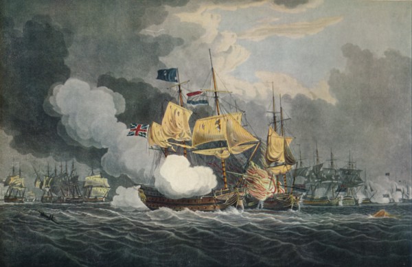 'The Battle of Camperdown', c1798, (1924). Artist: Robert Clevely.