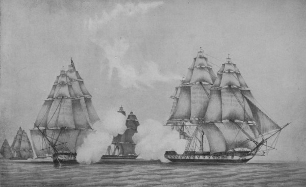 'The Escape of the 'Belvedera', c1813. Artist: F Edwards.