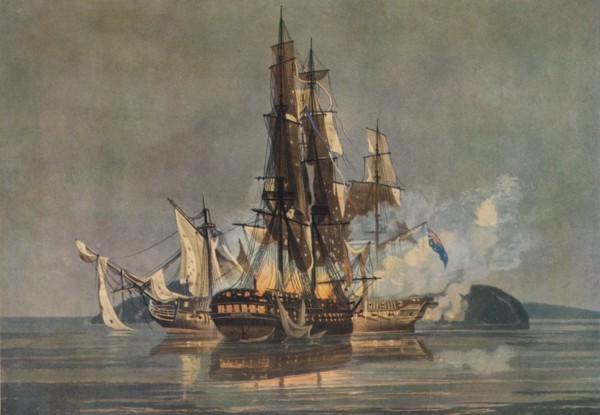 'The Last Franco-British Frigate Action', c1815. Artist: Nicholas Pocock.