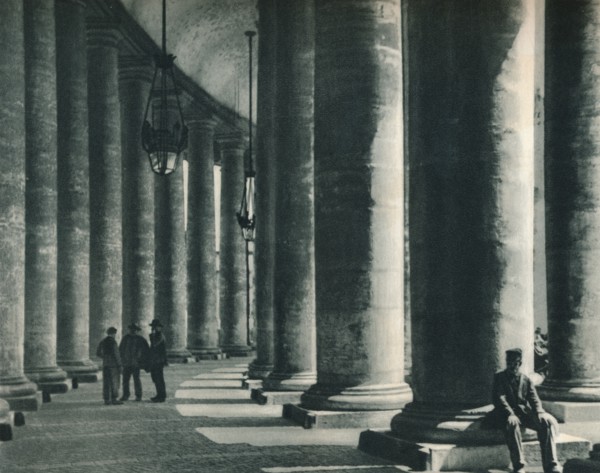Part of the colonnade at St Peter's Square, Rome, Italy, 1927. Artist: Eugen Poppel.
