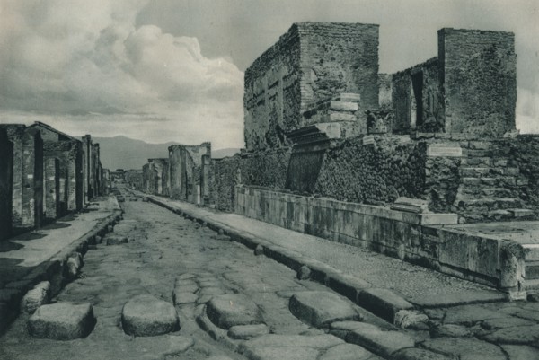 Street between ruins, Pompeii, Italy, 1927. Creator: Eugen Poppel.