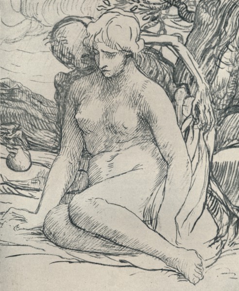 'Death the Wooer', c1895, (1923). Artist: Alphonse Legros.