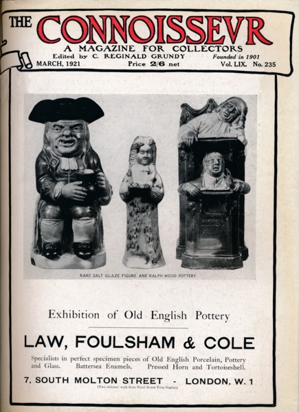 Cover of The Connoisseur, March 1921. Artist: Unknown.