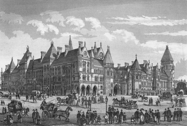 The New Law Courts, Westminster, London, c1878 (1878). Artist: Unknown.