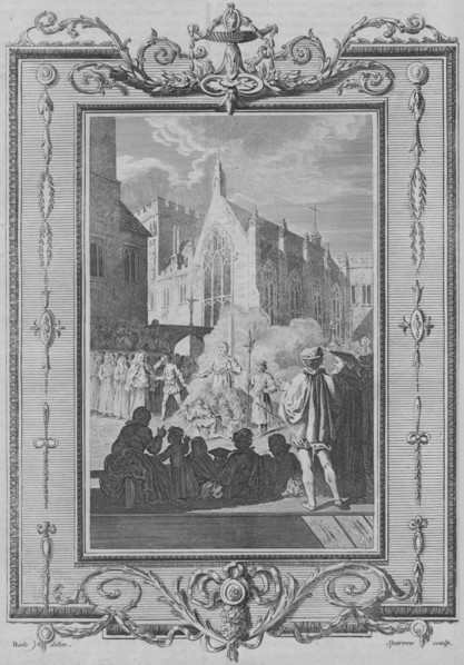 'The Manner of Burning the Martyrs, during the Bloody Reign, of Queen Mary', 1783.  Artist: Samuel Sparrow.