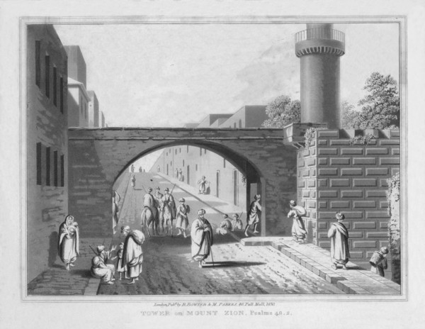 'Tower on Mount Zion. Psalms 48. 2.', 1830. Artist: J Clarke.