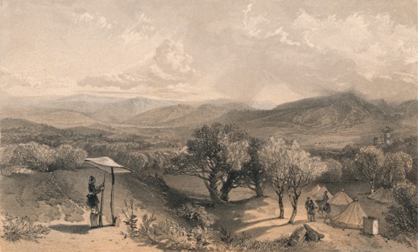 'The Valley of Baidar, from Rear Petroski's Villa, Looking East', 1856. Artists: Jonathan Needham, William Simpson.