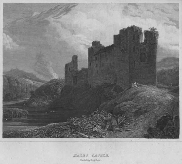 'Hales Castle, Haddingtonshire', 1814. Artist: John Greig.