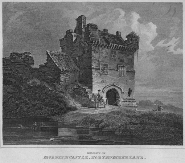 'Remains of Morpeth Castle, Northumberland', 1814. Artist: John Greig.