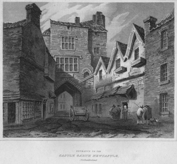 'Entrance to the Castle Garth Newcastle, Northumberland', 1814. Artist: John Greig.