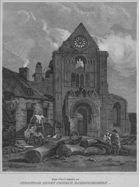 'The West Front of Jedburgh Abbey Church Roxburghshire', 1814. Artist: John Greig.