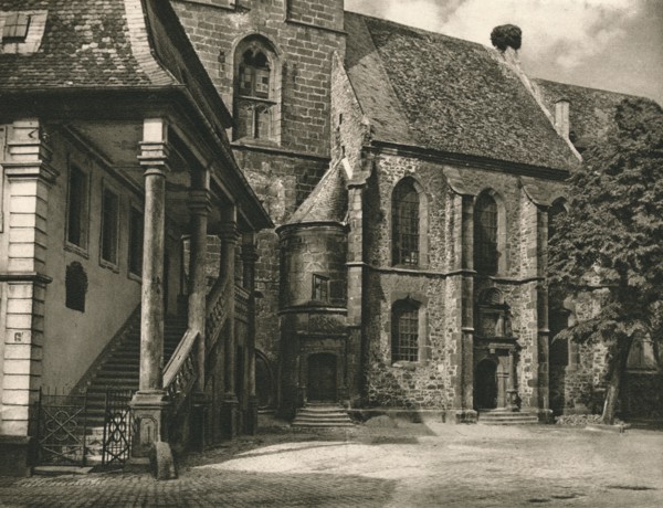 'Freinsheim (Pfalz). Town Hall steps - Church', 1931. Artist: Kurt Hielscher.