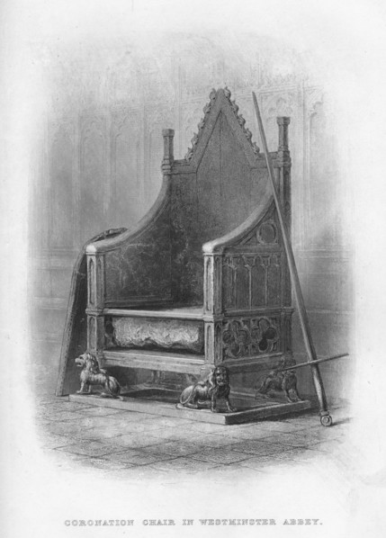 'Coronation Chair in Westminster Abbey', 1859. Artist: Unknown.