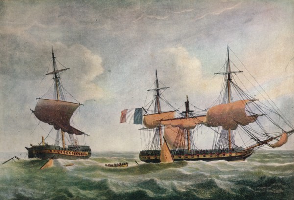 'La Piemontaise capturing the Warren Hastings' c1806. Artist: Robert Dodd.
