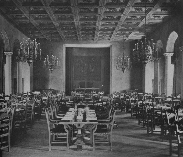 Main dining room, University Club Building, Los Angeles, California, 1923. Artist: Unknown.