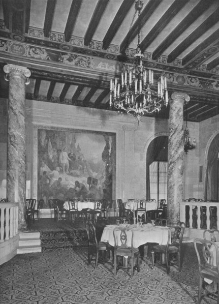 Detail at end of main dining room, Mount Royal Hotel, Montreal, Canada, 1923.  Artist: Unknown.