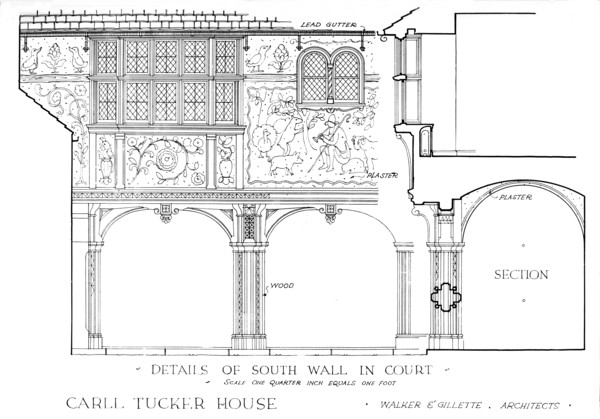 Details of south wall in court - house of Carll Tucker, Mount Kisco, New York, 1925. Artist: Walker and Gillette.