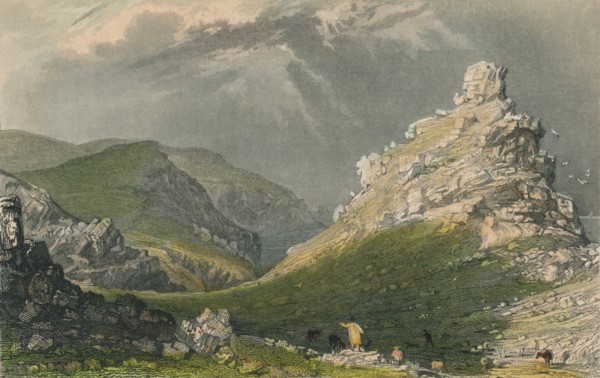 'The Valley of Rocks, Near Linton, Devonshire', 1831. Artist: Joseph Wilson Lowry.