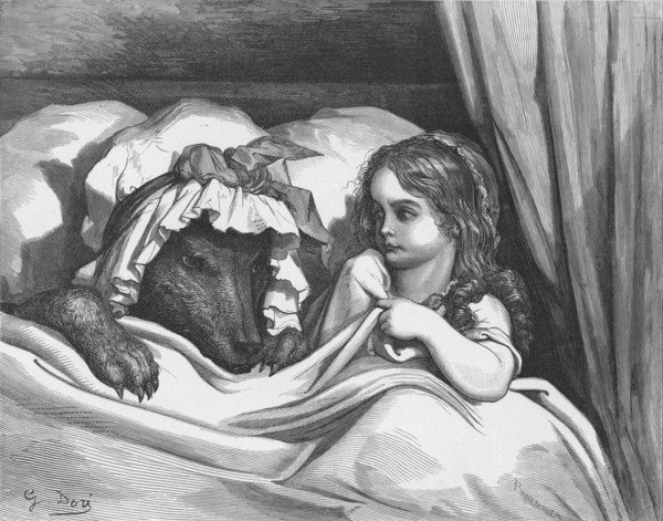 'The Disguised Wolf', 1870. Artist: Adolphe François Pannemaker.