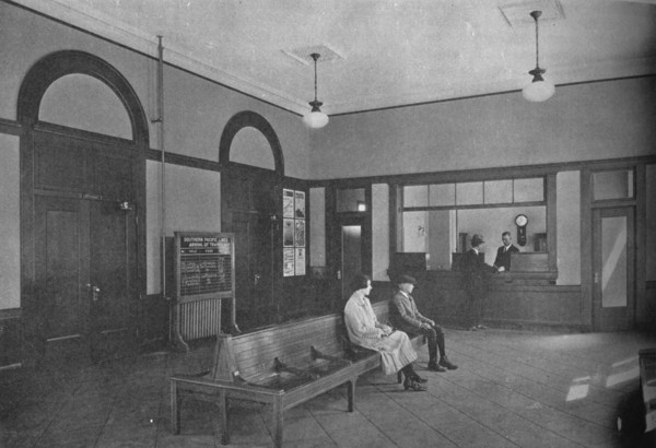 Waiting room, Redlands Station, California, 1926. Artist: Unknown.