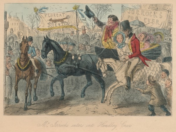 'Mr. Jorrocks enters into Handley Cross', 1854. Artist: John Leech.