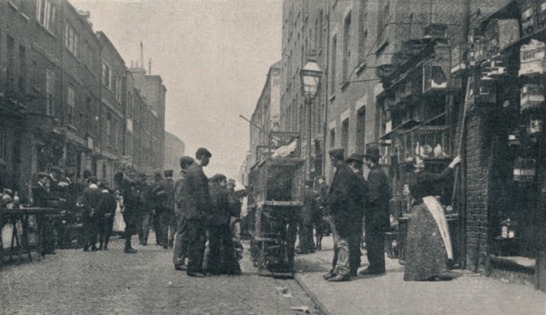 'Sclater Street Bird Fair on Sunday Morning', 1901. Artist: RA Shield.
